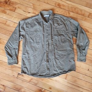 Olive green button up jacket. Size small/medium.